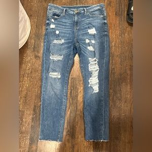 Dark wash ripped jeans